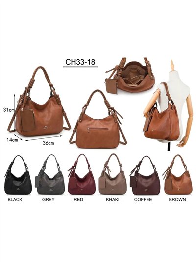 Bolso de hombro tipo hobo con asa de nudos + Monedero