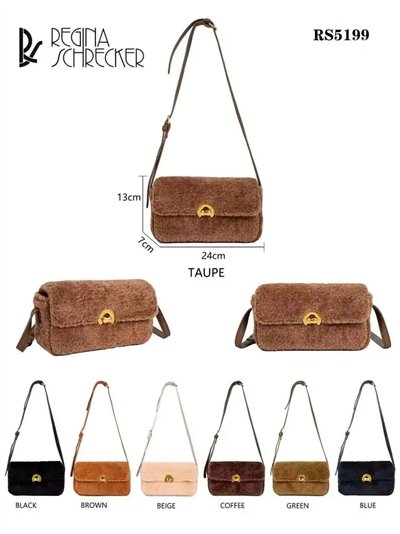 Bandolera efecto teddy con solapa