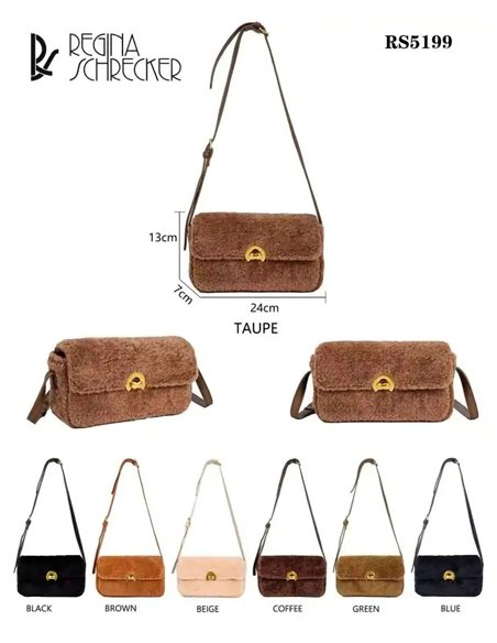 Bandolera efecto teddy con solapa