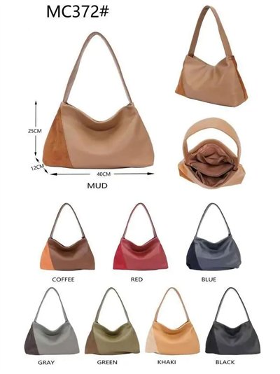 Bolso de hombro tipo hobo combinado