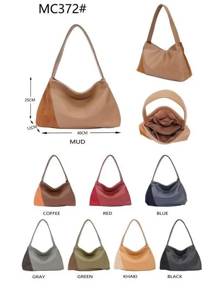 Bolso de hombro tipo hobo combinado