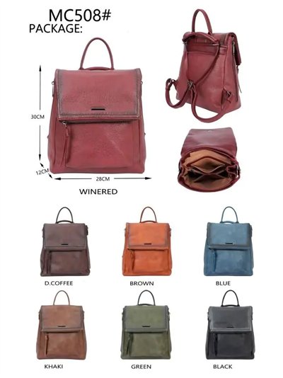 Mochila con solapa y asa