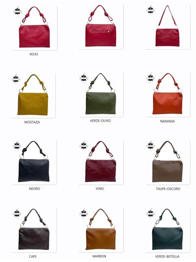 Bolso de mano piel asa nudos