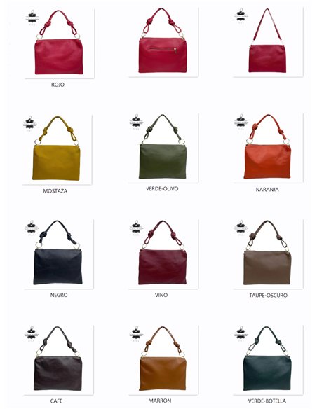 Bolso de mano piel asa nudos