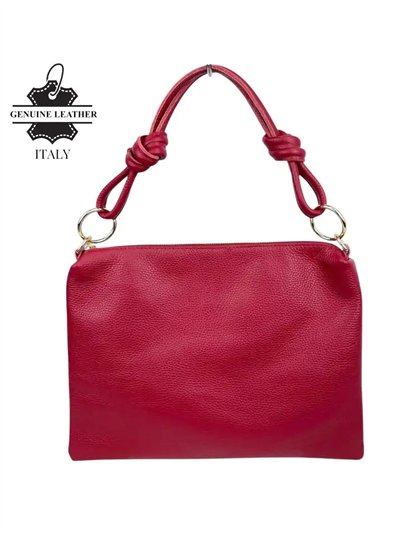 Bolso de mano piel asa nudos 2