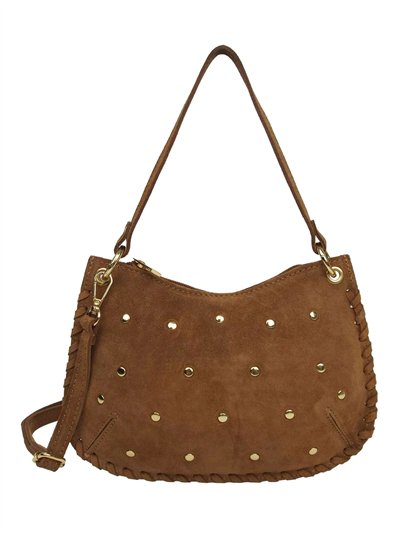 Bolso de mano piel serraje con tachas 2