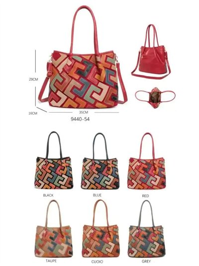 Bolso de hombro estampado geométrico