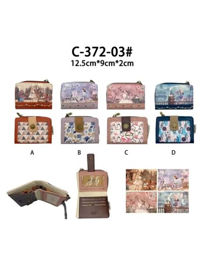 Cartera estampada con cremallera