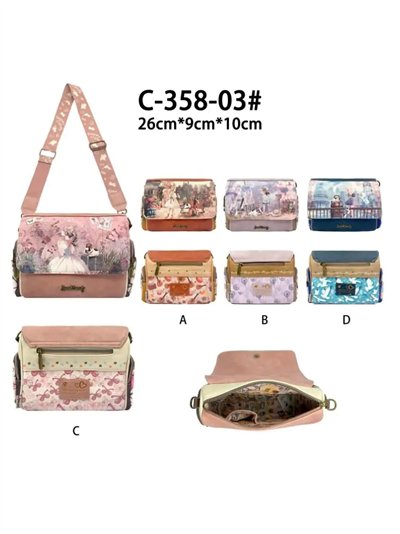 Bandolera con solapa estampada