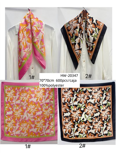 Pañuelo pequeño floral efecto seda 2