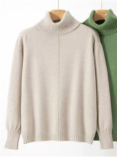 Jersey lentejuelas cuello vuelto