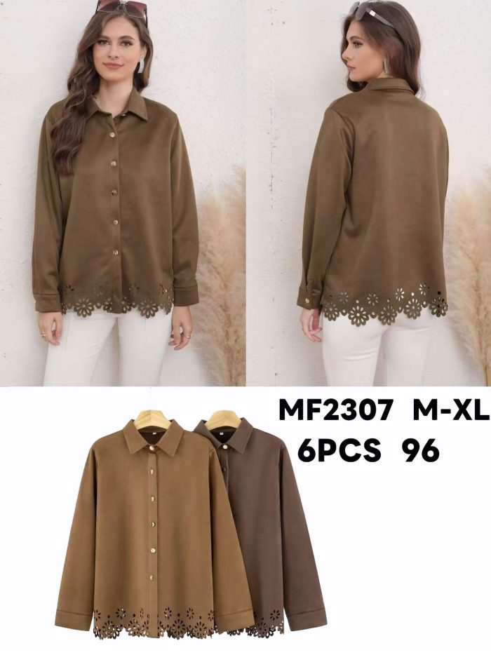 Camisa calada efecto ante