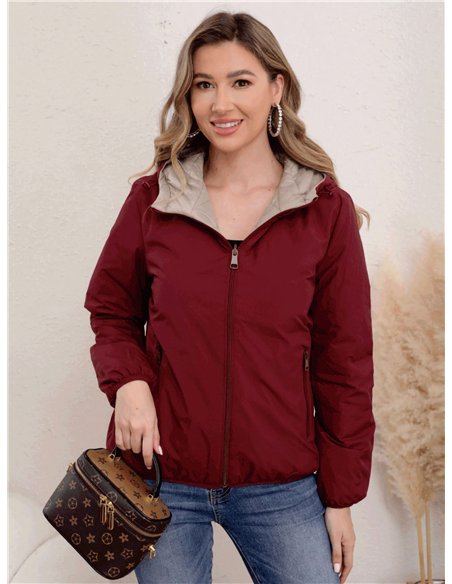 Chaqueta acolchada reversible capucha