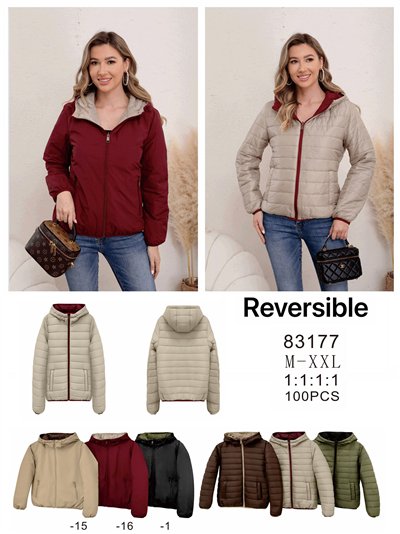 Chaqueta acolchada reversible capucha 2