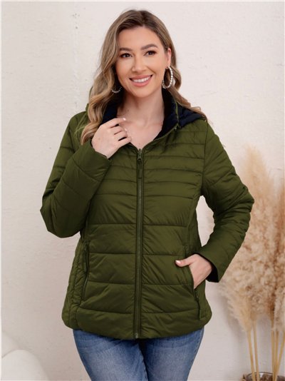 Chaqueta acolchada reversible capucha