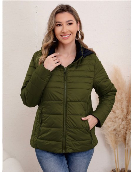 Chaqueta acolchada reversible capucha