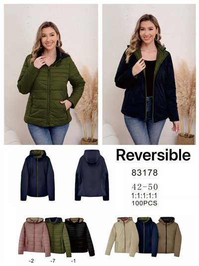 Chaqueta acolchada reversible capucha 2