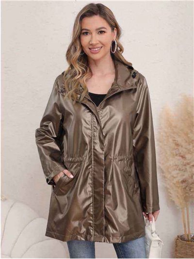 Parka amplia metalizada water repellent