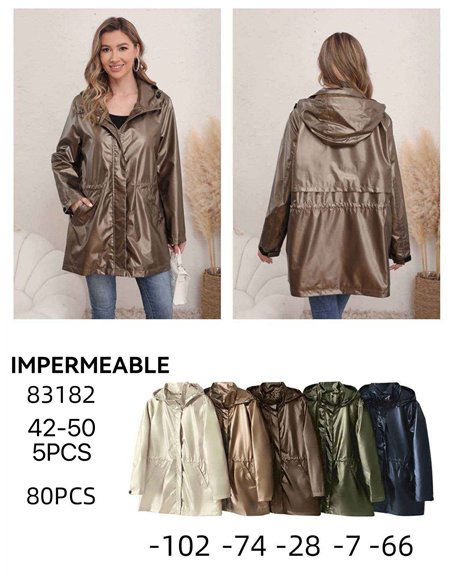 Parka amplia metalizada water repellent