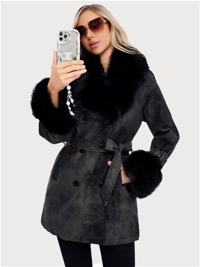 Trench efecto piel pelo