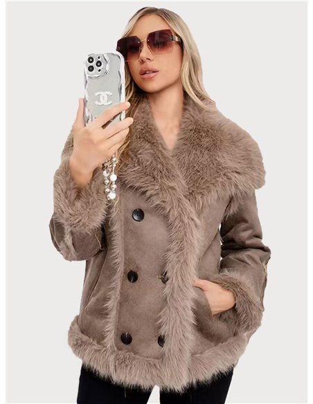 Trench reversible efecto ante pelo