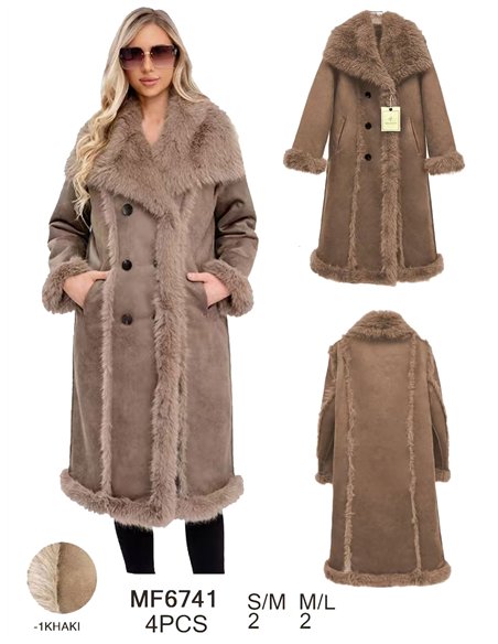 Abrigo largo efecto ante pelo