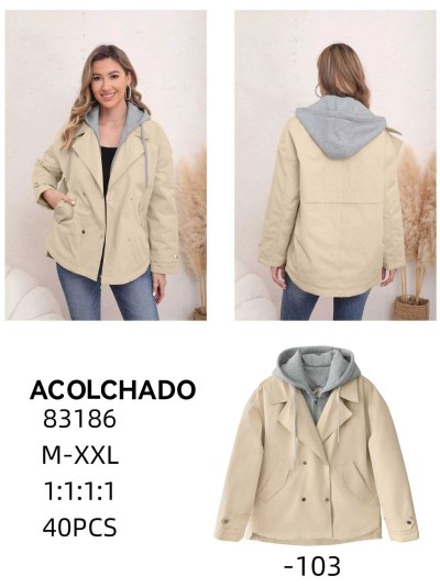 Trench acolchado botones capucha 2