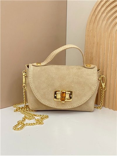 Bolso mini de mano piel serraje cierre giratorio 2