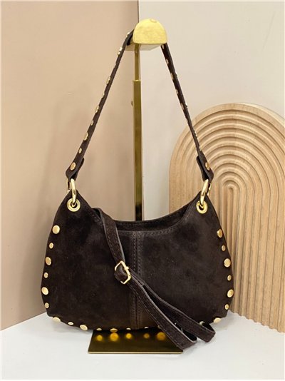 Bolso de hombro piel serraje tachas 2