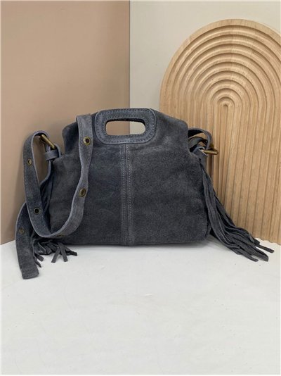 Bolso bandolera piel serraje con flecos 2