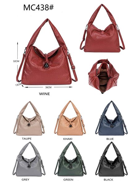 Bolso hobo polipiel trenzado con nudo