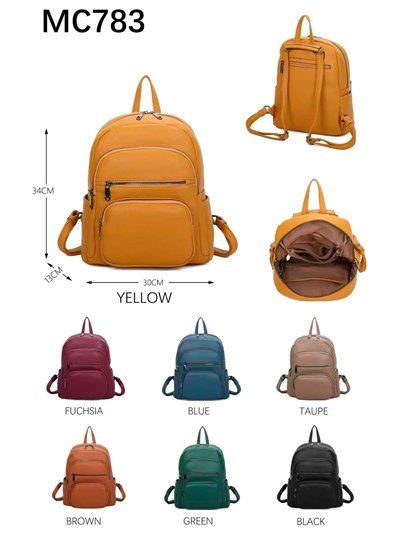 Mochila polipiel multi‑bolsillos