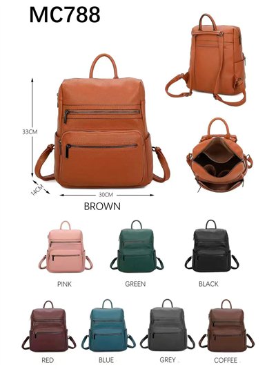 Mochila polipiel con bolsillos