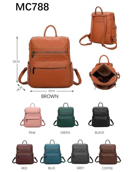 Mochila polipiel con bolsillos