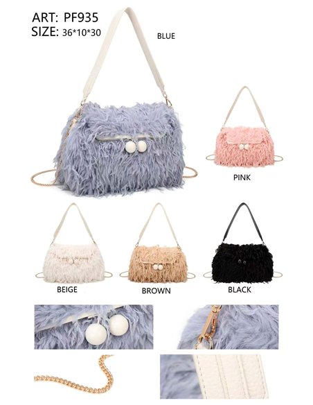 Bolso de hombro efecto pelo