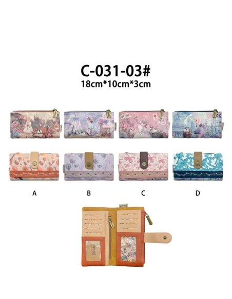 Cartera larga estampada