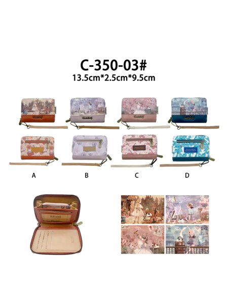 Cartera monedero estampada