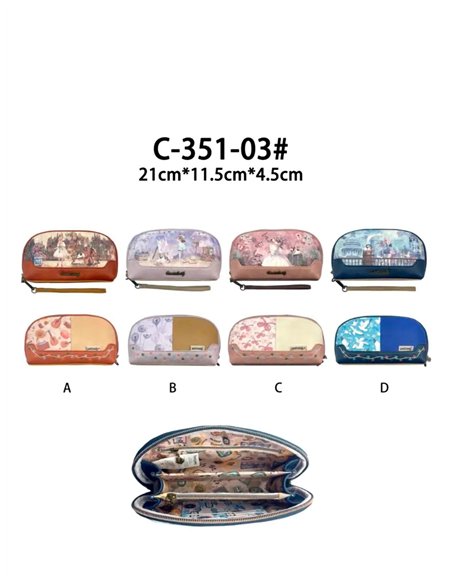 Cartera estampada con cremallera