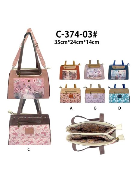 Bolso de hombro estampado doble compartimento