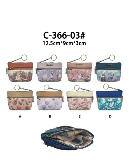 Monedero estampado con llavero