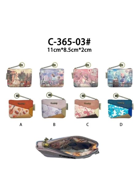 Monedero estampado con llavero