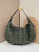 Bolso hobo piel serraje con tachas