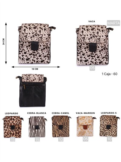 Bandolera solapa pelo animal print