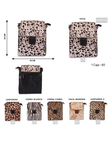 Bandolera solapa pelo animal print