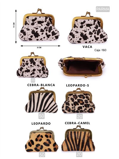 Monedero piel pequeño pelo animal print