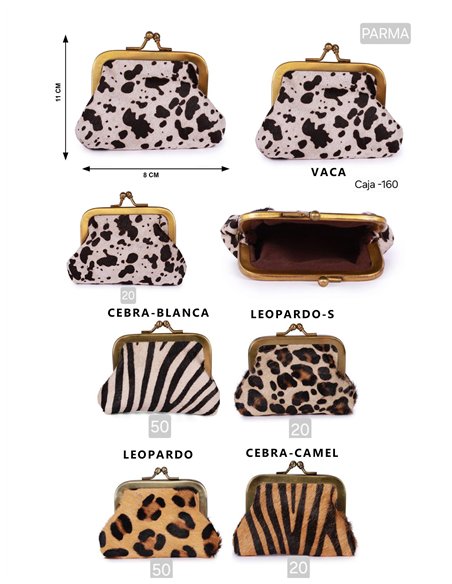 Monedero piel pequeño pelo animal print