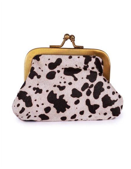 Monedero piel pequeño pelo animal print