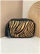 Bandolera piel pelo animal print borlas