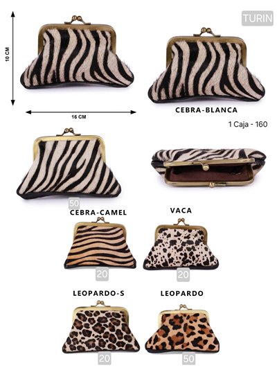 Monedero grande pelo animal print