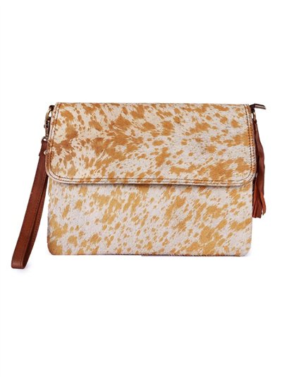 Clutch de piel pelo anima print con solapa 2